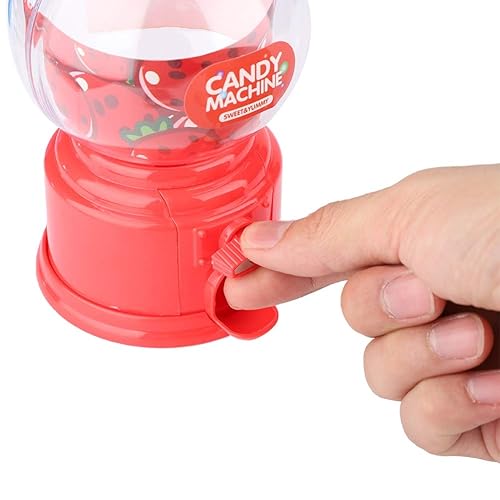 Miniatura 7 de Fdit Máquina portátil de caramelo para niños Mini dispensador de bolas de goma de plástico Regalo de jardín de infantes para niños (rojo)