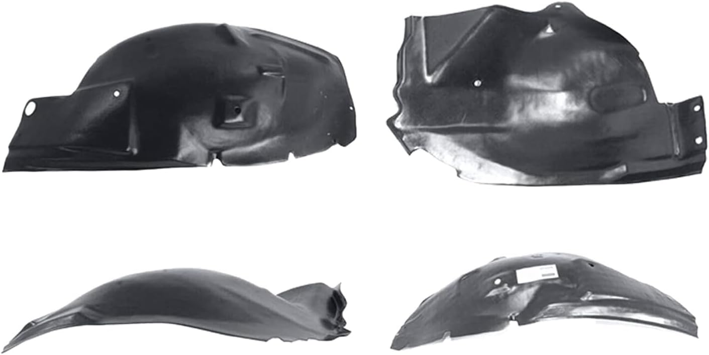 Front Fender Liner Splash Shield Set Plastic Inner Front and Rear Section for 2005-2009 Ford Mustang GT Model Direct Replacement