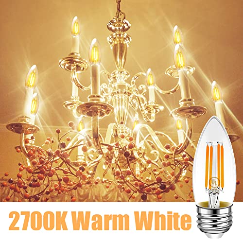 Emotionlite Led Light Bulbs, Dimmable Candelabra Bulbs, E26 Base, Warm White, Chandelier Light, Ceiling Fan Bulb, 40W Equivalent, 4W, 2700K, 350Lm, Ul Listed, 6 Pack #TOP1
