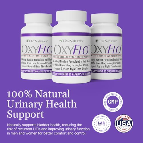Image of OxyFlo Bladder Control Supplement for Women & Men | Supports Bladder Health & Comfort | Patented Flowens Cranberry for LUTS, Overactive Bladder & UTI Support | 30 Servings (1 Bottle) | Made in USA
