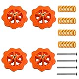 El paquete incluye: 4 resortes de acero de 25 mm, 4 tornillos M4 x 40 mm, 4 tuercas de mariposa.