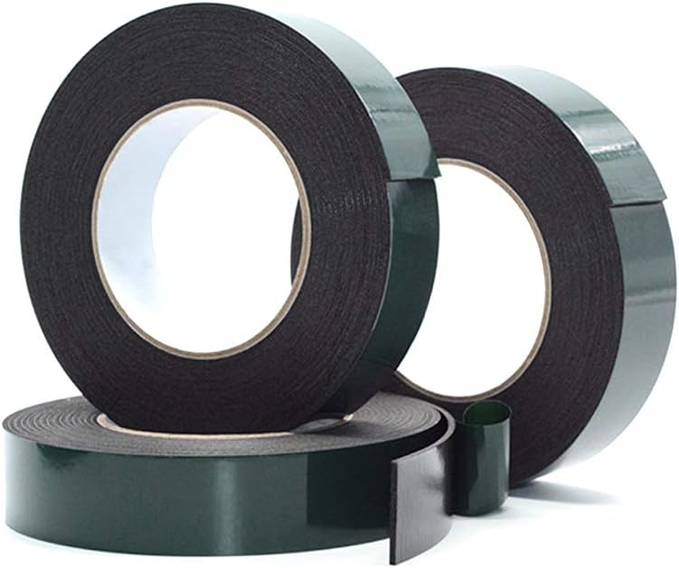 Double Sided Foam Tape - 3PCS Waterproof Mounting Adhesive Tape Roll for Automotive Grade Number Plates Cars Trims, Black (1mm x 78mm x 10m)