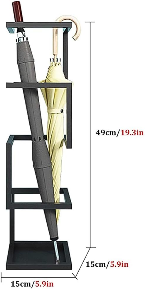 Metal Umbrella Holder, Modern and Simple Hollow Wrought Iron Umbrella Tube, Decorative Umbrella Holder at The Entrance of Home and Office (Color : Black)