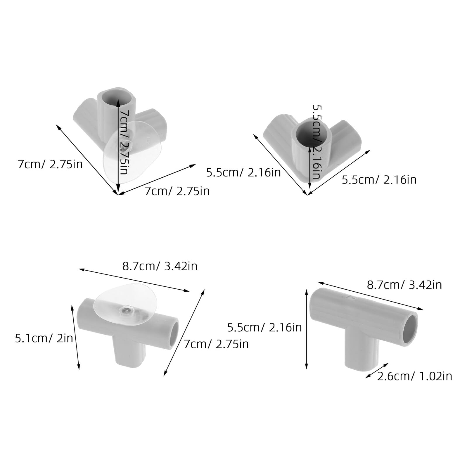 Laufgitter Verbinder 3 Wege T Stücke Kunststoff 22mm Innendurchmesser mit Saugnapf Laufstall Ersatzteile für Sichere Babyschutzbarriere