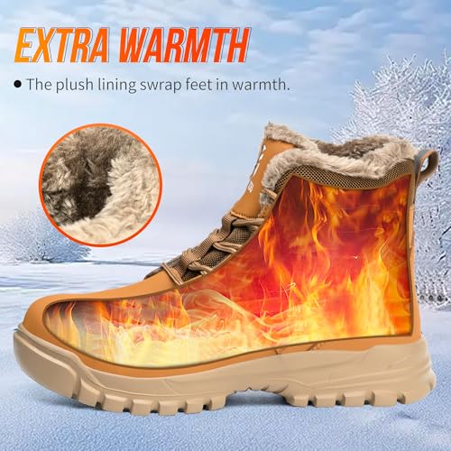 Image of Steel Toe Boots for Women Men Slip & Puncture-Resistant Safety Boots Industrial Construction Steel Toe Shoes for Warehouse, Outdoor Work