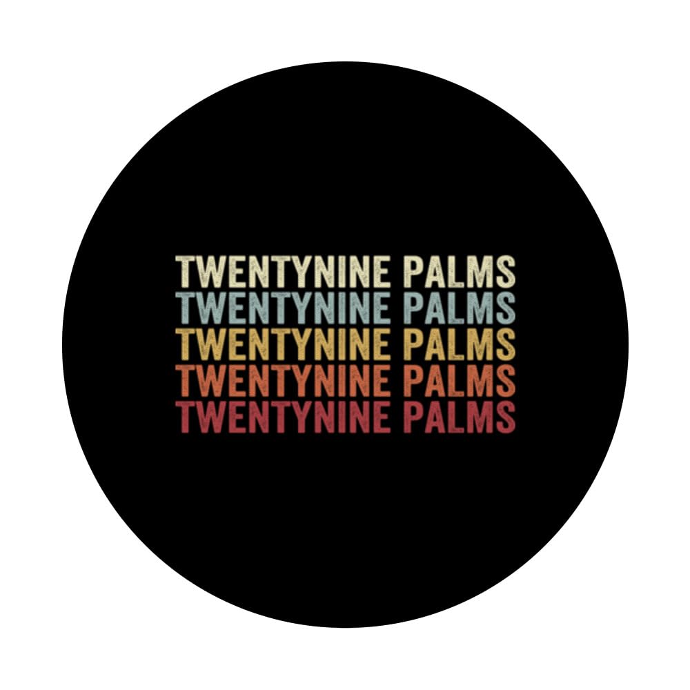 Twentynine Palms California Twentynine Palms CA Retro PopSockets Swappable PopGrip, Black - Image 3