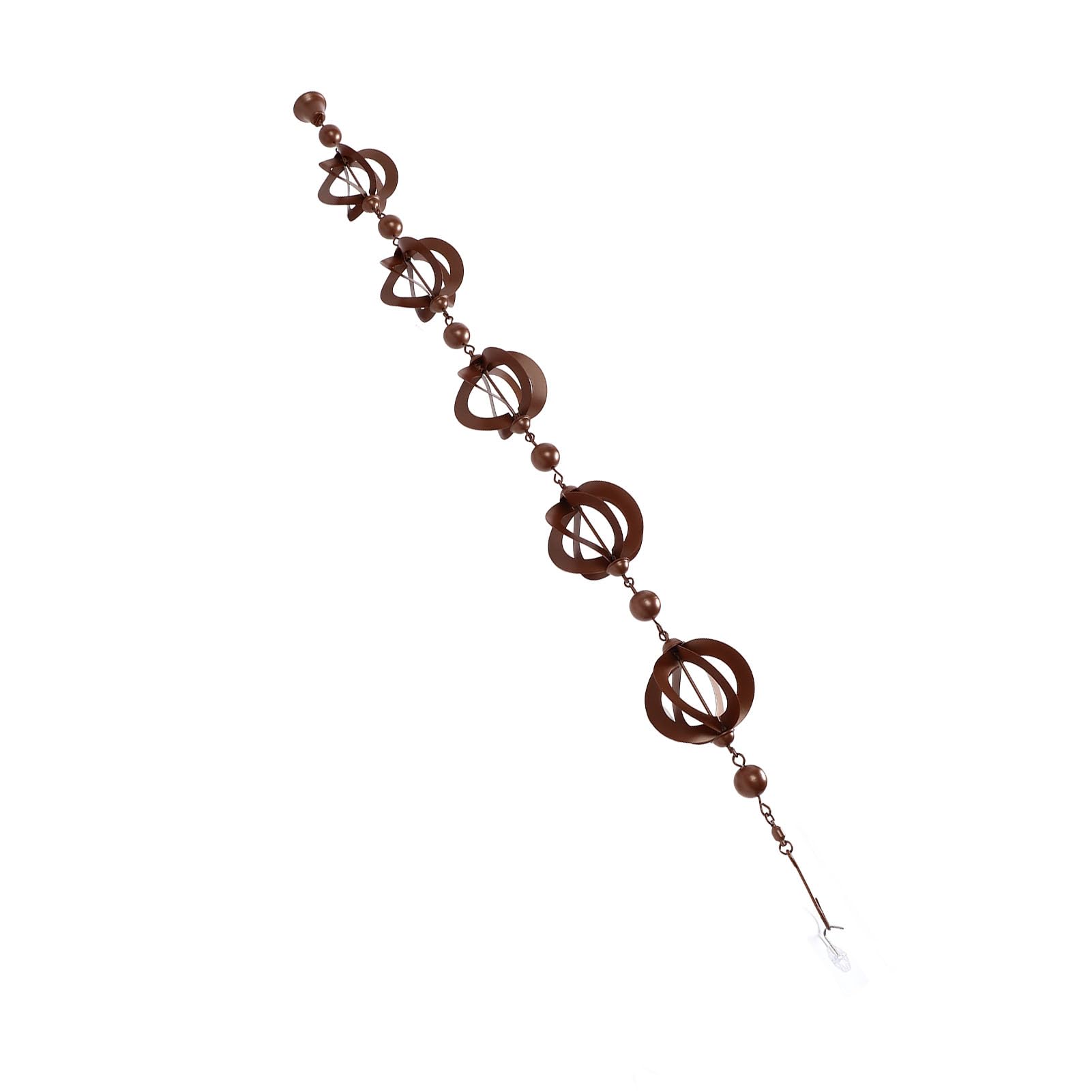 Pilipane Hanging Rain Chain Metal Decorative Rotating Hollow Rain Chain for Garden Courtyard Iron Material 108cm Length