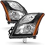 ACANII - For 2010 2011 2012 Nissan Sentra Black Housing Headlights Headlamps Assembly Replacement Driver+Passenger Side