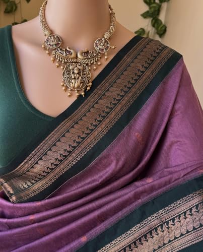Image of South Cotton Gadwal Saree for Women | Celebrity Inspired Traditional Ethnic Wear | Chettinad & Kalyani Cotton Sarees | Soft Cotton Saree with Blouse Piece