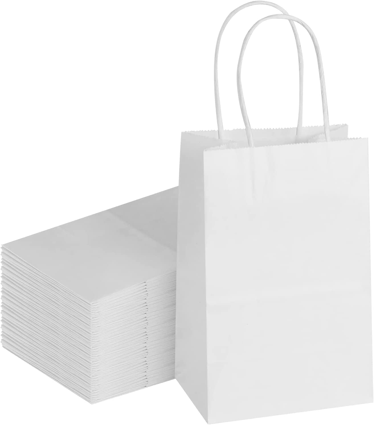 RanGit Bhumi White Paper Bags 6x4x8 inch Small Gift Paper Bags, Party