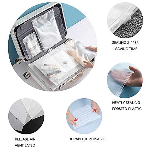 20 stks Reizen Accessoires Herbruikbare Plastic Ziplock Ziekenhuis Tassen Moederschap Essentials Vakantie Kleding Verpakking Verzegelde Opbergtas Schoen Pouch Bagage Organizer voor Vrouwen Mannen Vacuüm Hersluitbare - Image 3