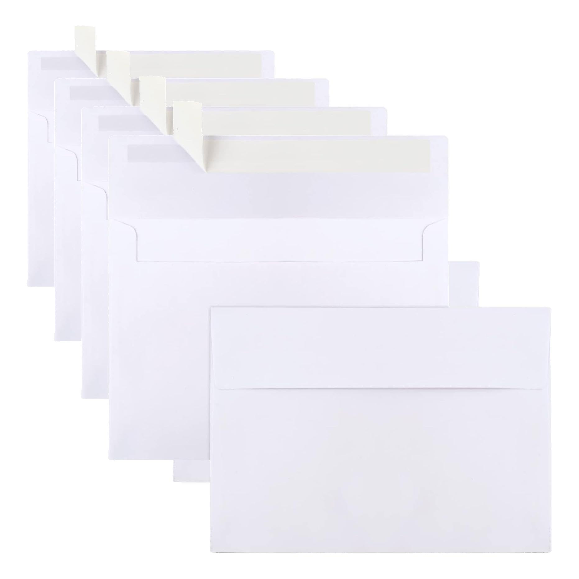 200 Packs 5x7 Envelopes, White A7 5x7 Envelopes for Invitations, Printable, Self Seal for Weddings, Photos, Postcards, Greeting Cards, Mailing