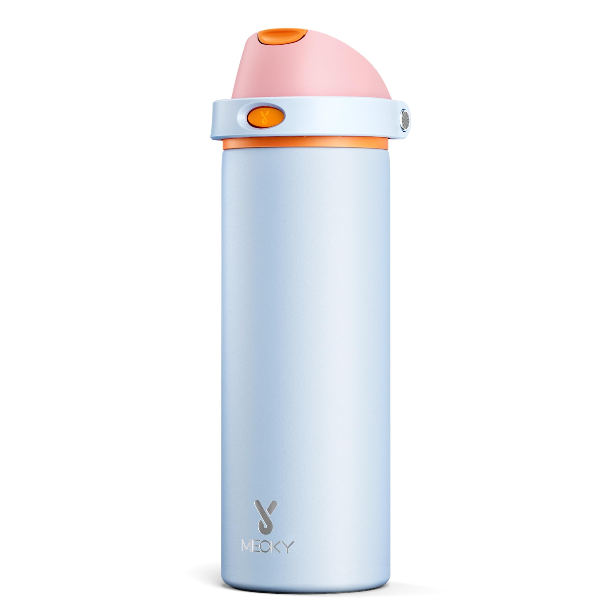 24 oz Insulated Water Bottle with Straw: Meoky Stainless Steel Metal Water Bottle with 2-in-1 Lid - Leak Proof, Cold for 24 Hours, Fits in Car Cup Holder, BPA-Free for Gym Travel Sports, Periwinkle