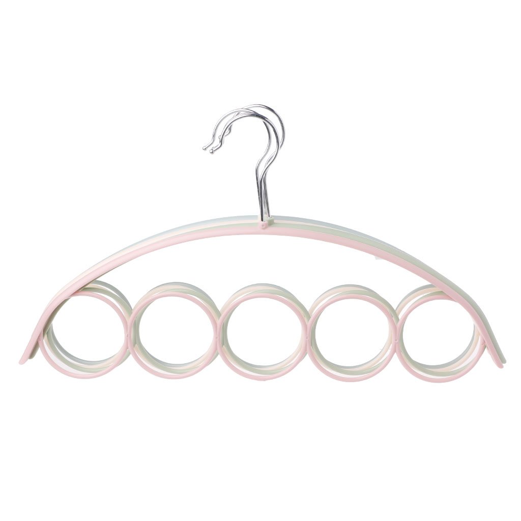 4 Ganci Portasciarpe In Acciaio Con Rivestimento Antiscivolo Nero - Organizer Per Sciarpe, Cravatte E Cinture - 2