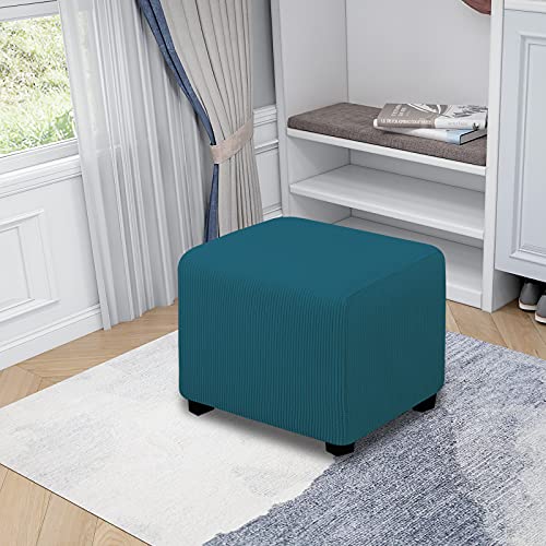 image for Easy-Going Stretch Square Ottoman Cover Folding Storage Stool Furnitur