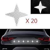 Seguridad y personalidad La cinta adhesiva de advertencia de seguridad está hecha de PVC, hace que tu coche sea más visible por la noche. La forma de la estrella de 4 puntas hace que tu coche u otros sean más personalizados.