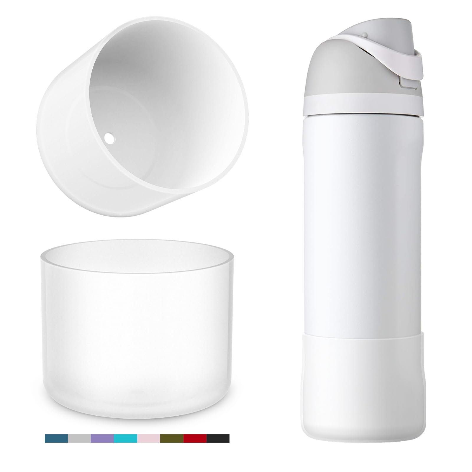 YOUCOX Silicone Boot for Owala Water Bottle, 2PCS Anti-Slip Protective Sleeve for FreeSip/Twist/Flip Water Bottles, BPA Free, Dishwasher Safe, Bottom