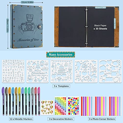 Zeeyuan ZYMD01 Leather Scrapbook Album 60 Pages Love Memory Photo Album 8.5X11 Inch thumb #3