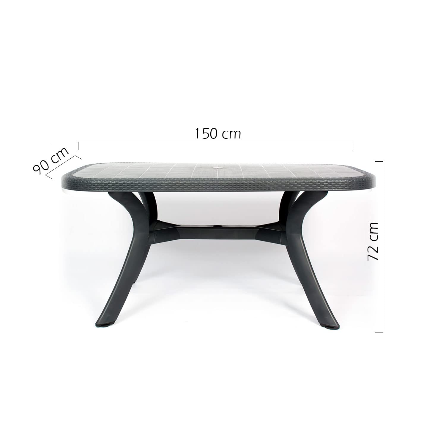 CREVICOSTA QUALITY MARK MARCAS DE CALIDAD - Conjunto Mesa Caribe Rectangular + 6 sillas Caribe de Resina (Antracita)