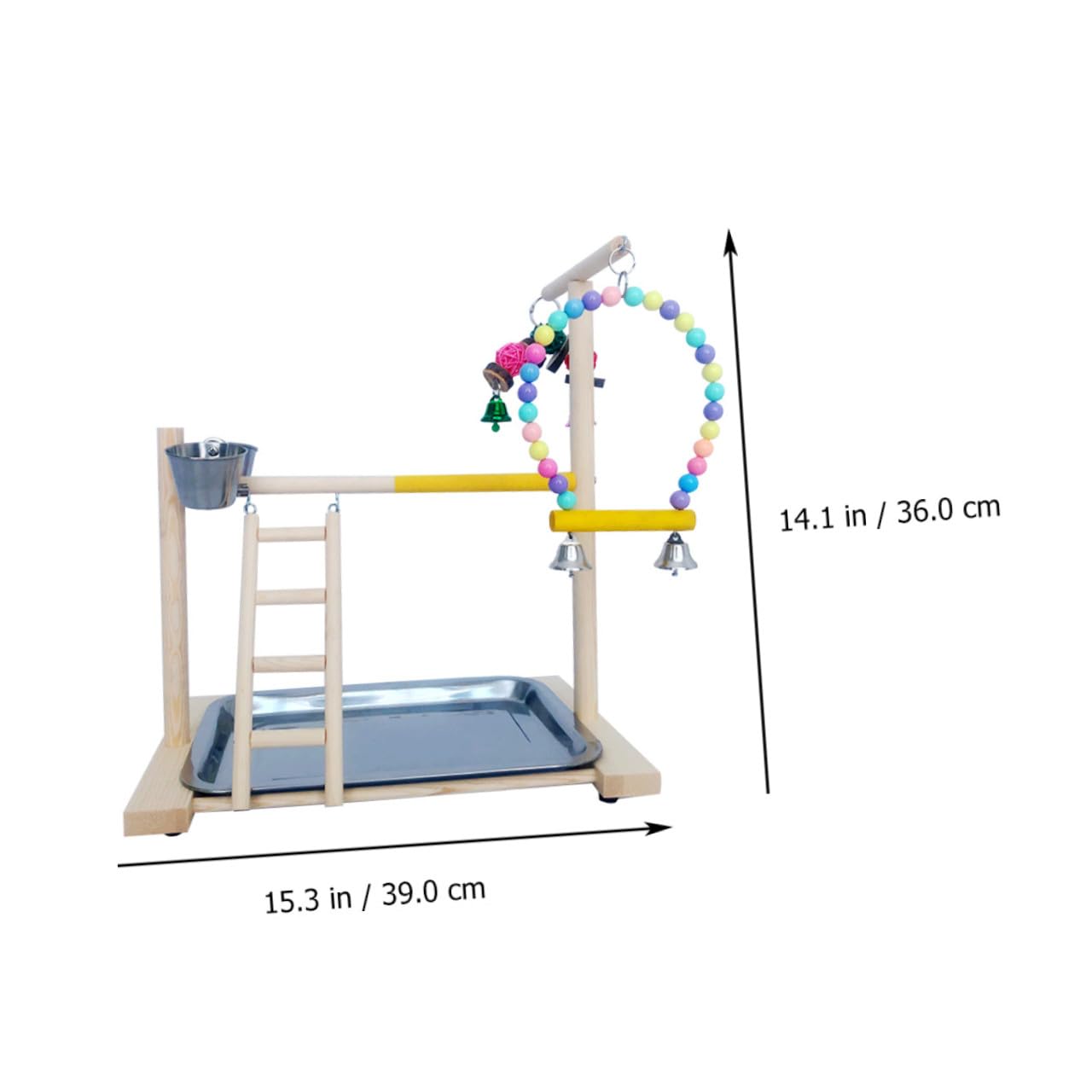 DOITOOL 1juego Parrot Playing Stand Toy para Entrenamiento De Aves De Madera Natural y Divertido para Interacción Casa y Tiendas De