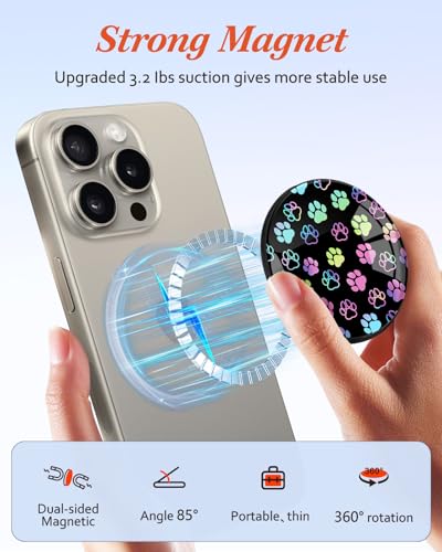 Image of Magnetic Phone Grip, Cute Finger Grip Phone Stand, Dog Paw