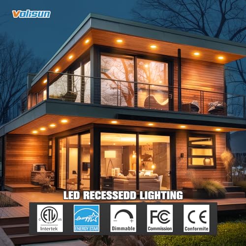 Image of VOLISUN 12 Pack 4 inch Recessed Lighting, 5CCT, 9.5W Eqv 80W, 810LM