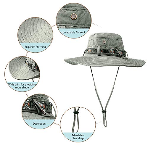 Honelife Ao ar livre Dobrável Chapéu de Sol Verão UV Proteção Safari Cap Pesca Caça Chapéu