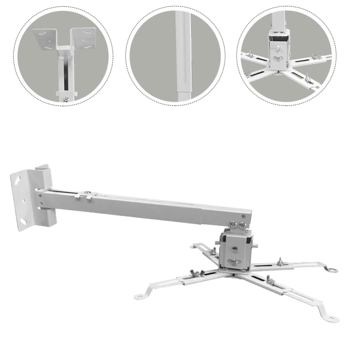PRETYZOOM Supporto per Proiettore da Soffitto in Acciaio Carbonio 40-65cm