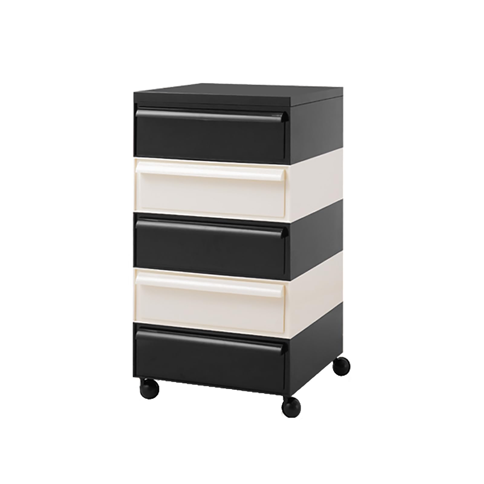 5-poziomowy plastikowy organizer do przechowywania, obrotowy stolik nocny z szufladą, oszczędność miejsca, do sypialni i salonu, 42 x 42 x 64 cm