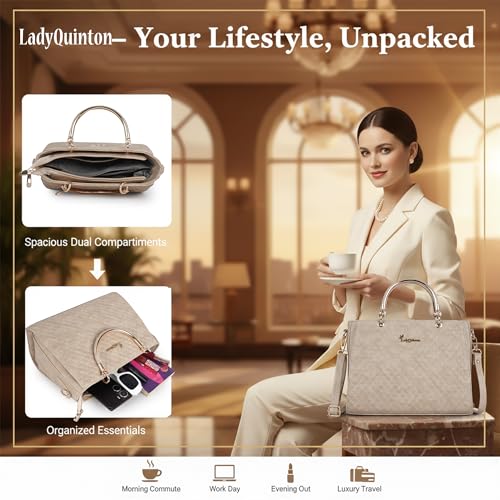 Image of Lady Quinton Quilted Handbag with Detachable Shoulder Strap