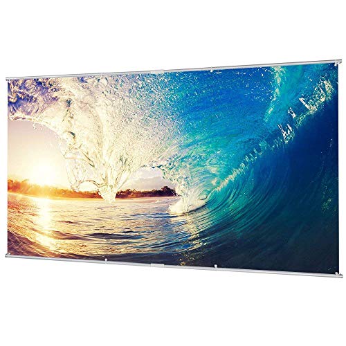 Houzetek Écran de Projection, 4K HD 16: 9 écran 100 Pouces Enroulable, Portable, Anti-Plis Travaille avec Vidéoprojecteurs pour Cinéma Maison Salles de Conférence