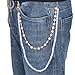 Hpmjz Fashion Layered Pants Wallet Chains Exquisite Gold Silver Rhinestone Flower Pearl Jean Pocket Chain Street Jeans Chains for Women Men Cute Bag Purse Charms Punk Jewelry