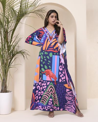 REYNOSOHOMEDECOR Kaftan Dresses for Women Plus Size Bathing Suit Cover up Caftan Maxi Beach Dresses4