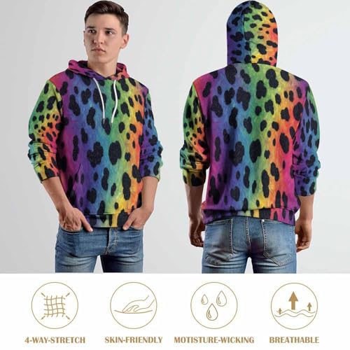 Sweat à capuche Harajuku pull manches longues imprimé léopard pull 3D unisexe - 5