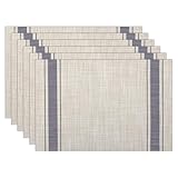 Nettoyage Facile et Réutilisable : Ces sets de table en vinyle essuyables sont incroyablement faciles à entretenir il suffit de les essuyer avec un chiffon humide ou de les laver à la main. L'ensemble de 6 sets de table en plastique essuyables résiste aux taches, en faisant des sets de table idéaux pour enfants ou pour un usage quotidien