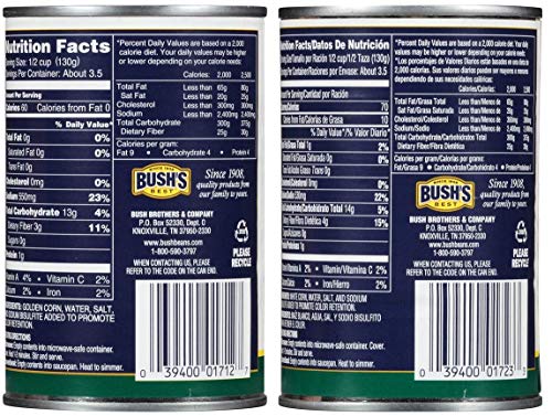 Image of Bush's Best Hominy Variety Pack, Golden Hominy and White Hominy Corn for Mexican Recipes, Pozole, Soups, Casseroles and Side Dishes, 15.5 Ounce (Variety Pack) | For Mexican Recipes, Pozole, Soups, Casseroles and Side Dishes