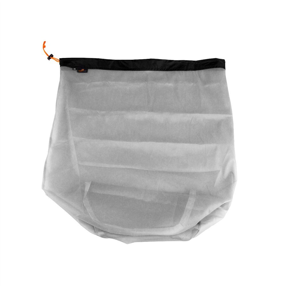 VGEBY Mesh Stuff Sack, Nylon Mesh Stuff Storage Sack Drawstring Mesh Camping Sack for Camping Hiking(XXL-Black)