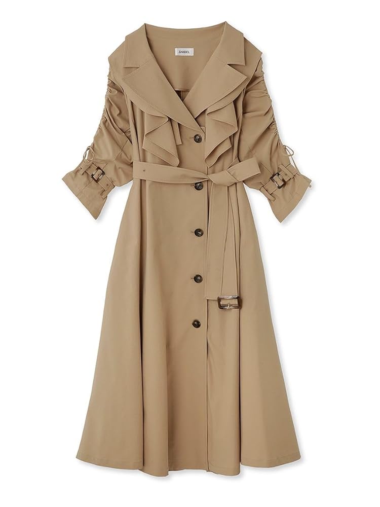 スコットクラブフリル付きベージュトレンチコート スコットクラブフリル付きベージュトレンチコート