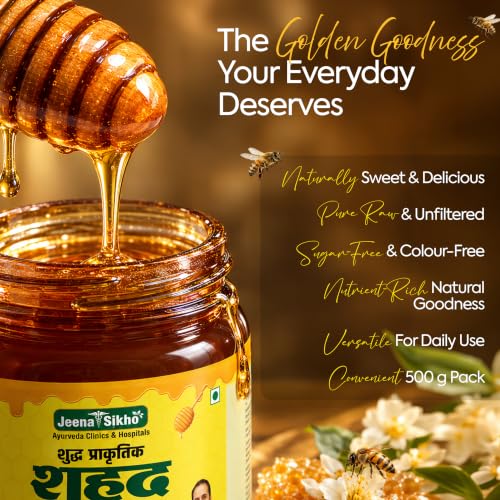 Image of Jeena Sikho Shuddh Prakritik Shahad /Honey /shahad original /shahad 500gm, Pack of 2