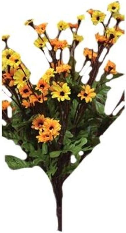 CWI Gifts 18-Inch Mums Bush, Mini, Yellow/Orange