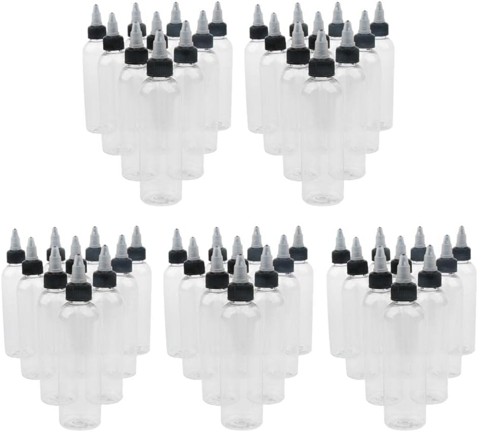 50x Plastic Empty Bottles with Tip Applicator, Glue Bottle