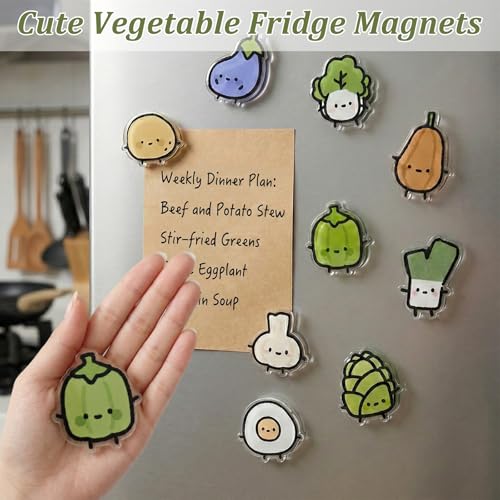 Set 9 imanes decorativos de vegetales acrílicos miniatura 3