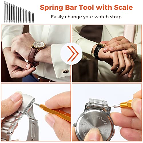 Image of Watch Repair Kit, Professional Watch Battery Replacement Tool Watchband Link & Back Remover Spring Bar Repairing Tool Kit (122)