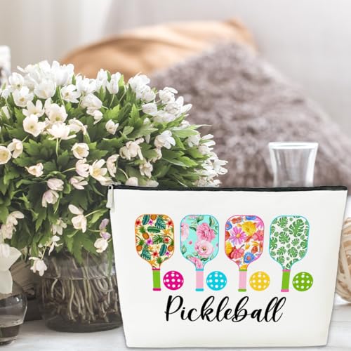 JioJio Chan Pickleball Lover Gift Makeup Bag, Pickleball Player Stuff, Thank You, Birthday Gifts for Women, Coach, Sister, Teen, Daughter, Bff, PU Leather Makeup Cosmetic Bag4
