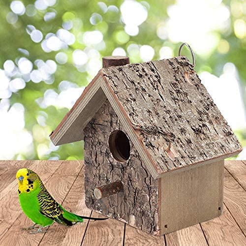 Nidos De Pájaros Nido De Loro Casa de pájaros al Aire Libre, jardín, Patio, decoración Colgante, Manualidades, casa de pájaros de Madera, Nido, Jaula de Nido de pájaro Hecha a Mano 8