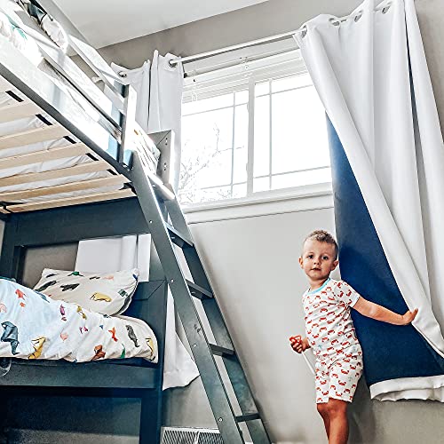 Image of NICETOWN White 100% Blackout Curtains 45 inches Long, 2 Thick Layers Completely Blackout Window Treatment Thermal Insulated Lined Drapes for Small Window (1 Pair, 52 inches Width Each Panel)