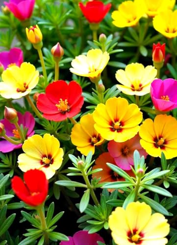 Seeds Purslane Large Single Flower Mix 1000+ Seeds to Grow Rock Rose Portulaca Grandiflora