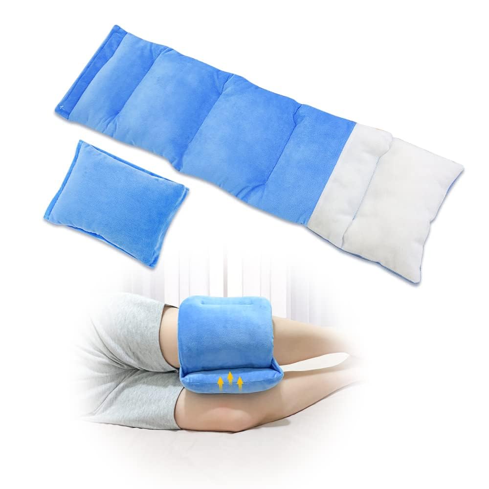 Neppt Women's Blue Knee Pillow For Side Sleepers Leg Pillows Side Sleeping Hip Pillow Knee Wedge Leg Support Pillow Between Legs For Sleeping Knee Support Surgery Pillow For Aligns Spine, Back, Sciatica Pain Relief