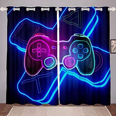 Tbrand Gamepad Blickdichte Vorhänge Jugendliche Gamer Vorhänge Cover