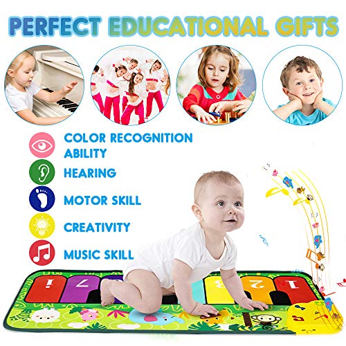 m zimoon Piano Mat voor Kinderen, Muziekmat Dansmatten Touch Animal Musical Tapijt Mat voor Leeftijd 3-12 Jongens… - Image 5